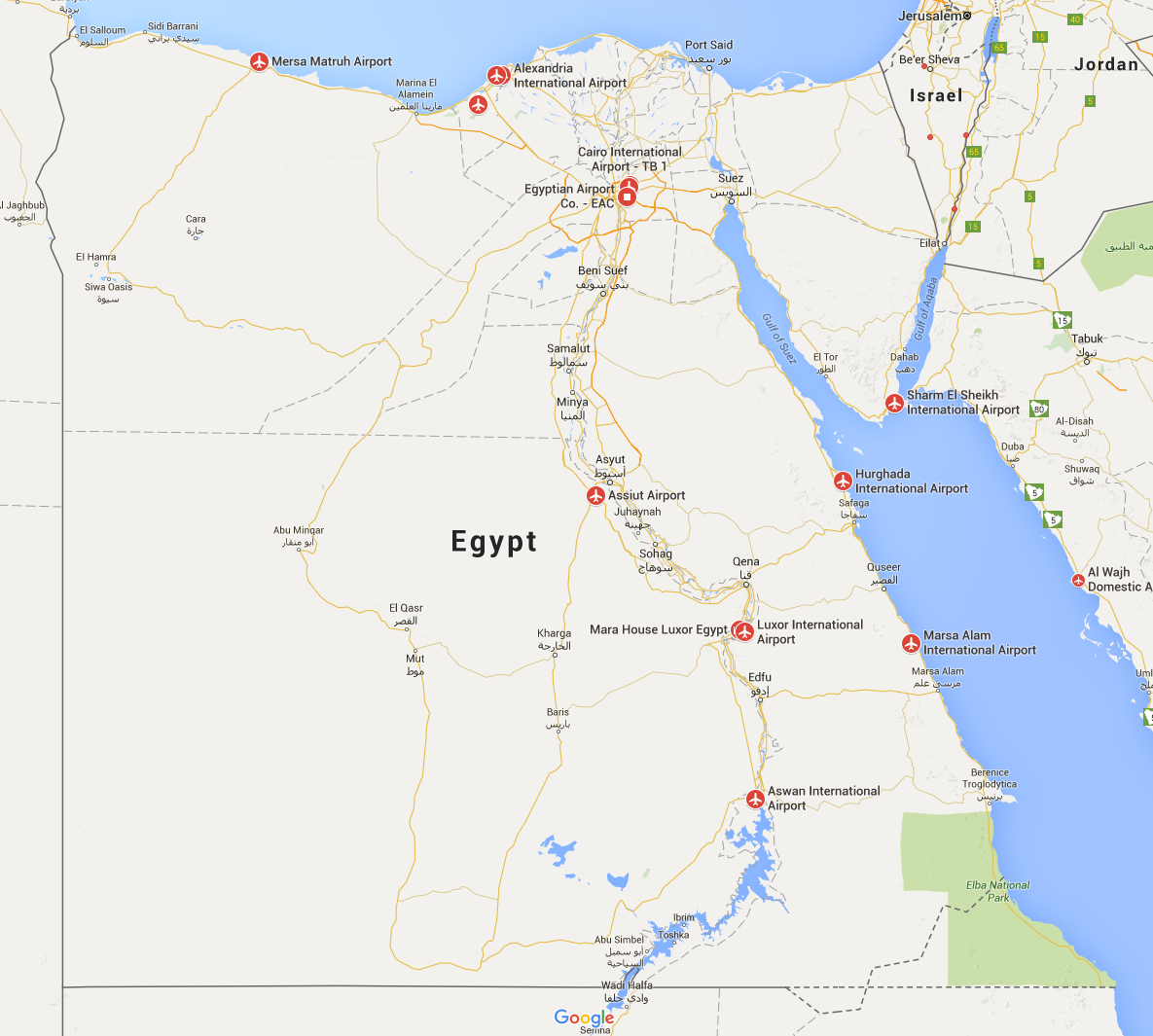 EGYPT AIRPORTS MAP